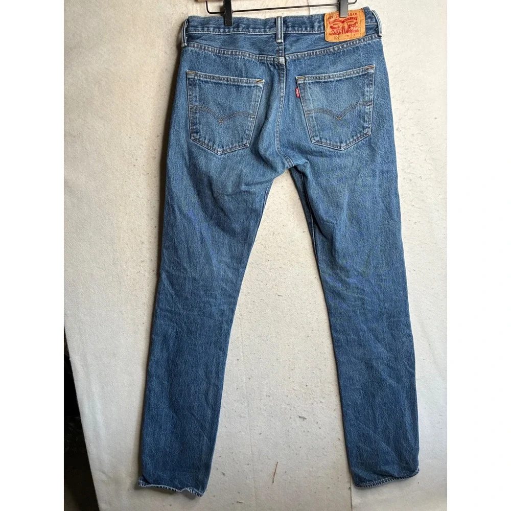 Levis 501 Original Fit Mens Blue Denim Straight Leg Button Fly Jeans W32 L38